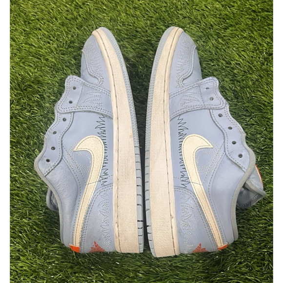 Nike Air Jordan 1 Low SE Blue Stitch White Green Red DO8227-400 4.5Y - Picture 10 of 13